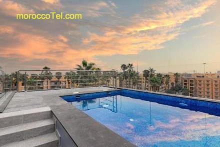 2 bed apartment with Rooftop pool & gym downtown marrakech